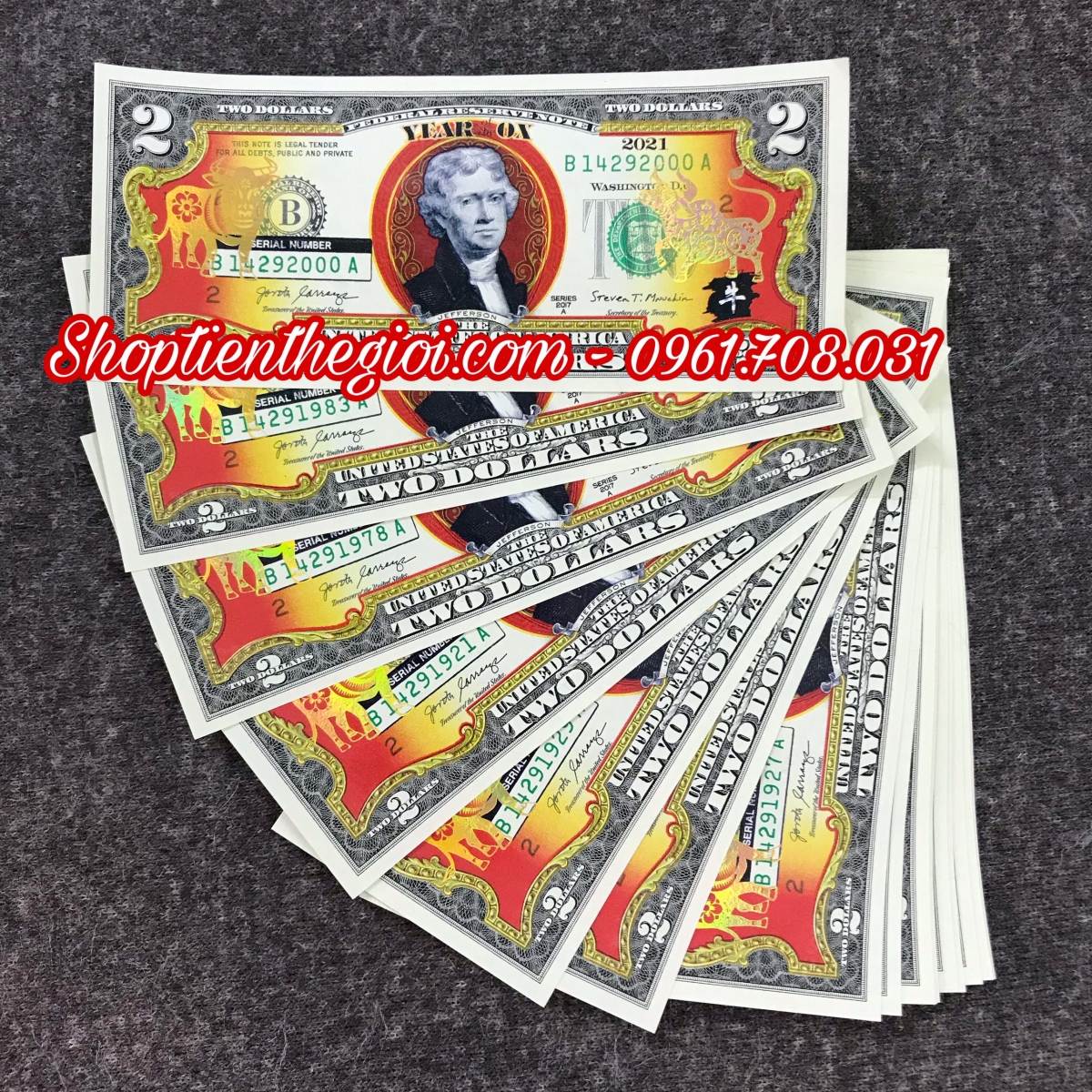 Tiền 2 USD Hình Con Trâu SERI Năm Sinh - SP005151